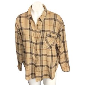 Sincerely Jules Tan Plaid Shirt